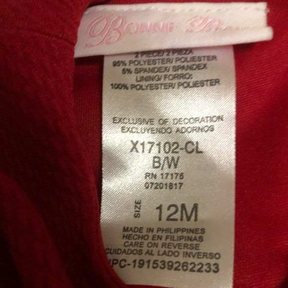 Bonnie Baby•Red&Black Bow Design Tank Top - Picture 2 of 5